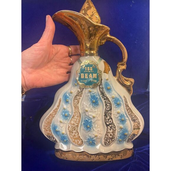 Vintage Jim Beam Old Decanter With Original Box Empty MCM Hollywood Regency Barw - Picture 4 of 10